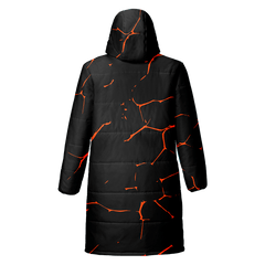 冬 の ファッション 昇華 中綿 ロングコート 黒