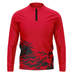 赤 昇華 1/4 ジップ ジャケット