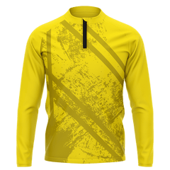 黄色い 1/4 ジップ ジャケット