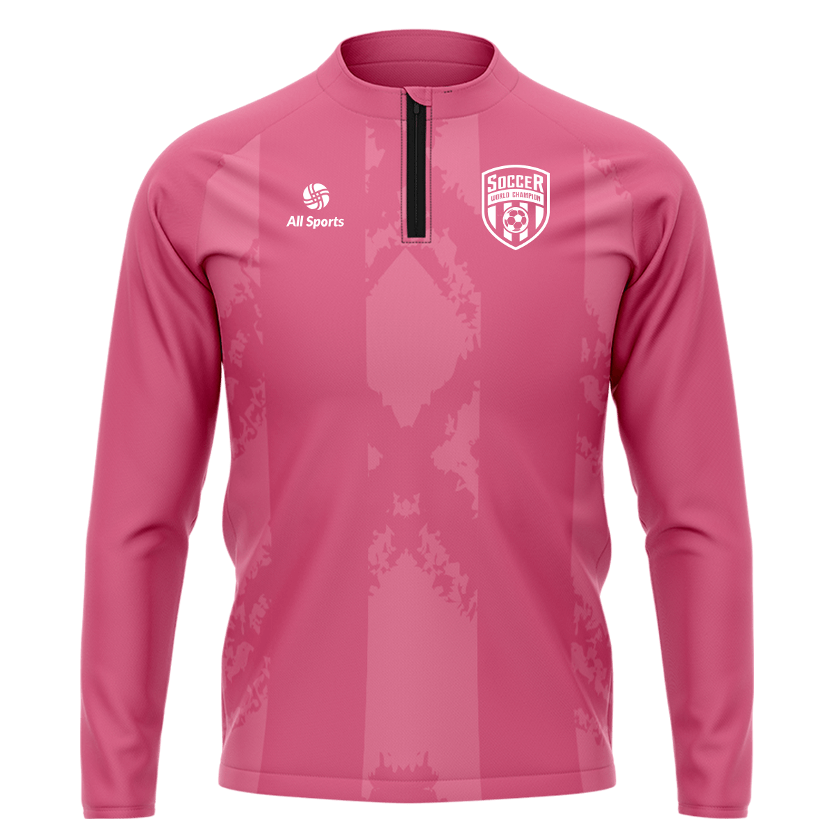 深いピンク 昇華 1/4 ジップ ジャケット