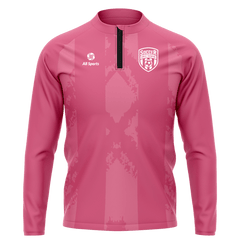 深いピンク 昇華 1/4 ジップ ジャケット