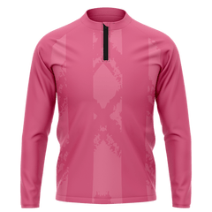 深いピンク 1/4 ジップ ジャケット