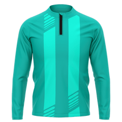 緑 昇華 1/4 ジップ ジャケット 縦縞