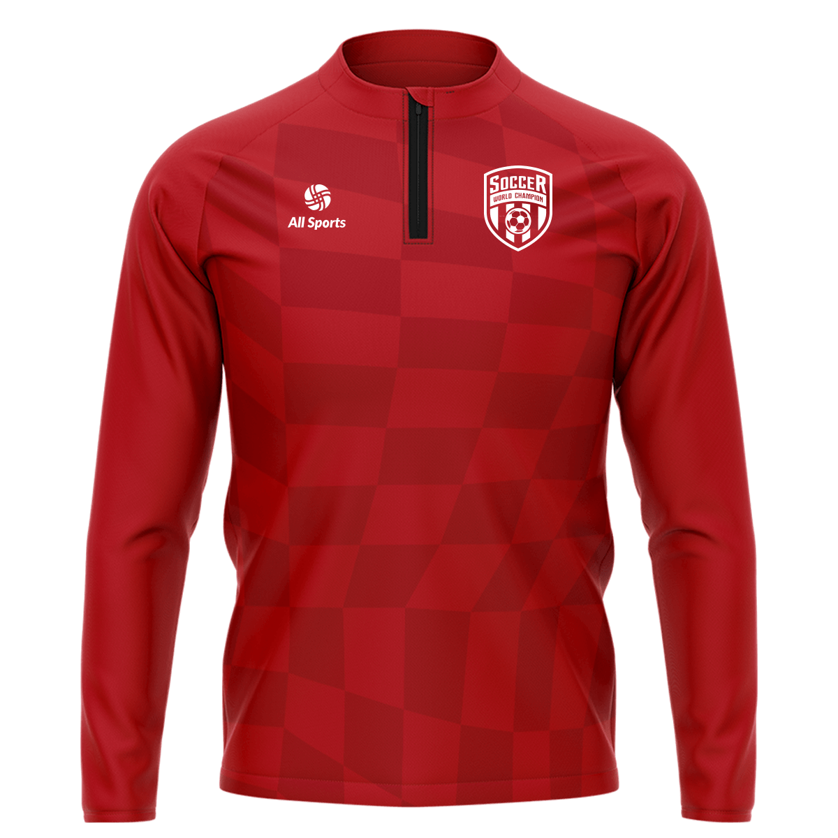 赤 昇華 1/4 ジップ ジャケット