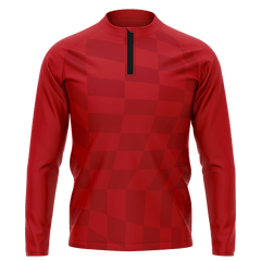 1/4 ジップ ジャケット 赤