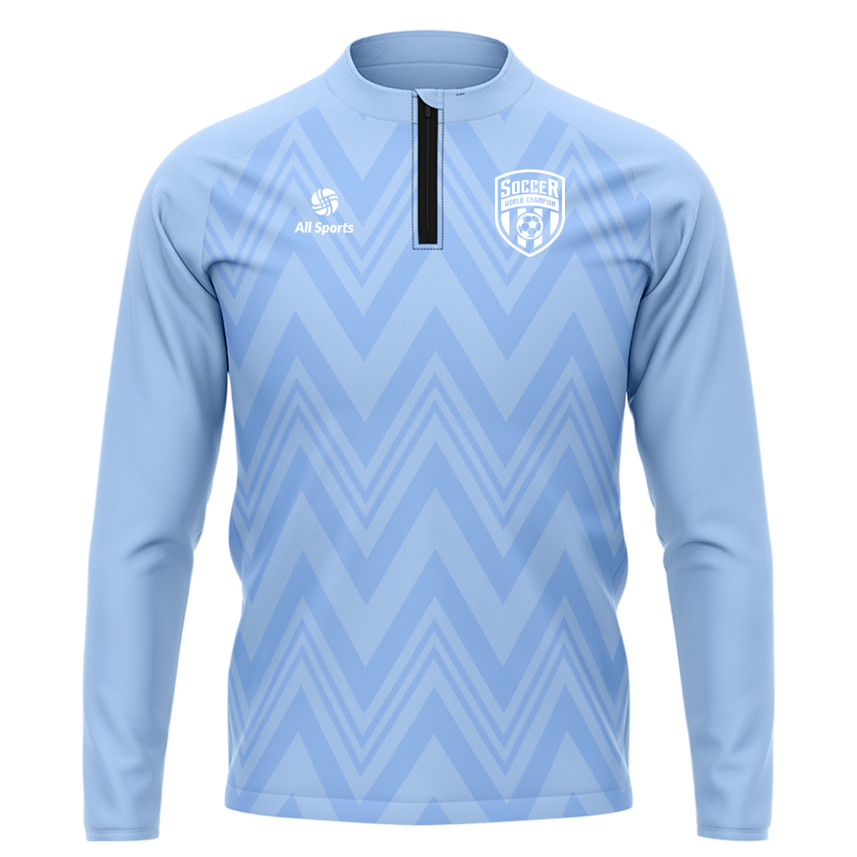 昇華 1/4 ジップ ジャケット 水色