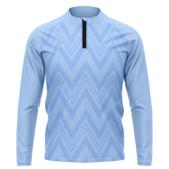 1/4 ジップ ジャケット 水色