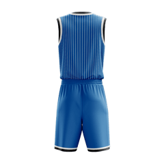 青いバスケットボールユニフォームセット All Sports | 昇華 バスケ ユニフォーム 上下セット FYBB2317・水色