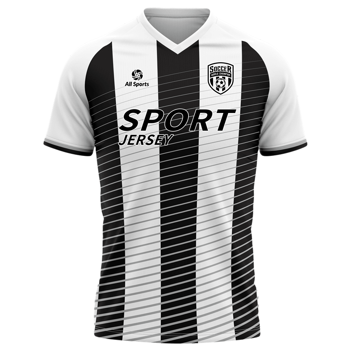 Kappa SENBON ブラック・ホワイト ストライプユニフォーム　2枚セット SoccerUniformSetFY2308-White-2