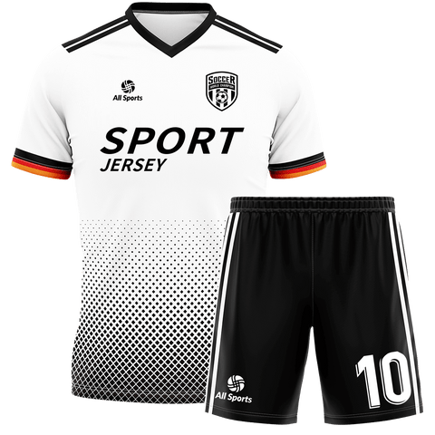 サッカー ユニフォーム 白黒-All Sports Japan