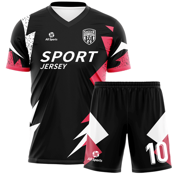 All Sports | 昇華 サッカー ユニフォーム 上下セット 作成 FY2382・黒 All Sports | 昇華 サッカー ユニフォーム 上下セット 作成 FY2382・黒