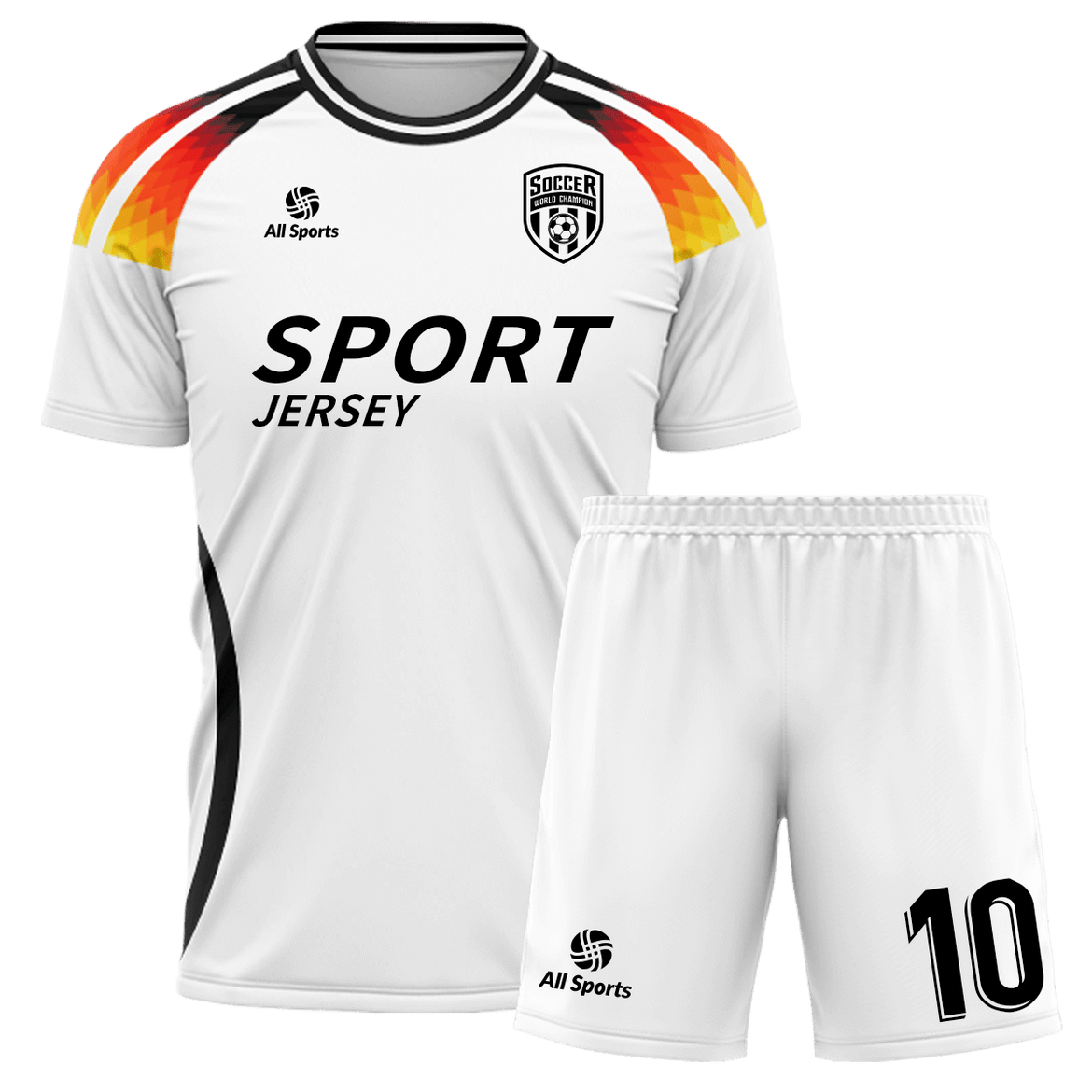 豪華 SoccerUniformSetFY24023-White- ウェア