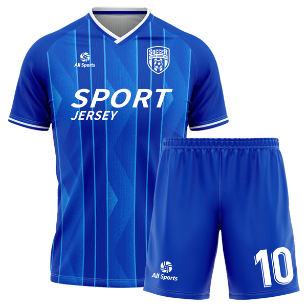  サッカーウェア Mサイズ 青 All Sports | 昇華 サッカー ユニフォーム 上下セット FY24075