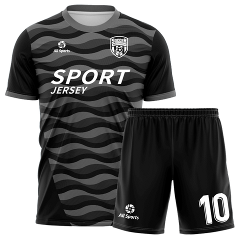 06-07ユニフォーム 23番 シャツ 黒#193 SoccerUniformSetFY24120-Black-