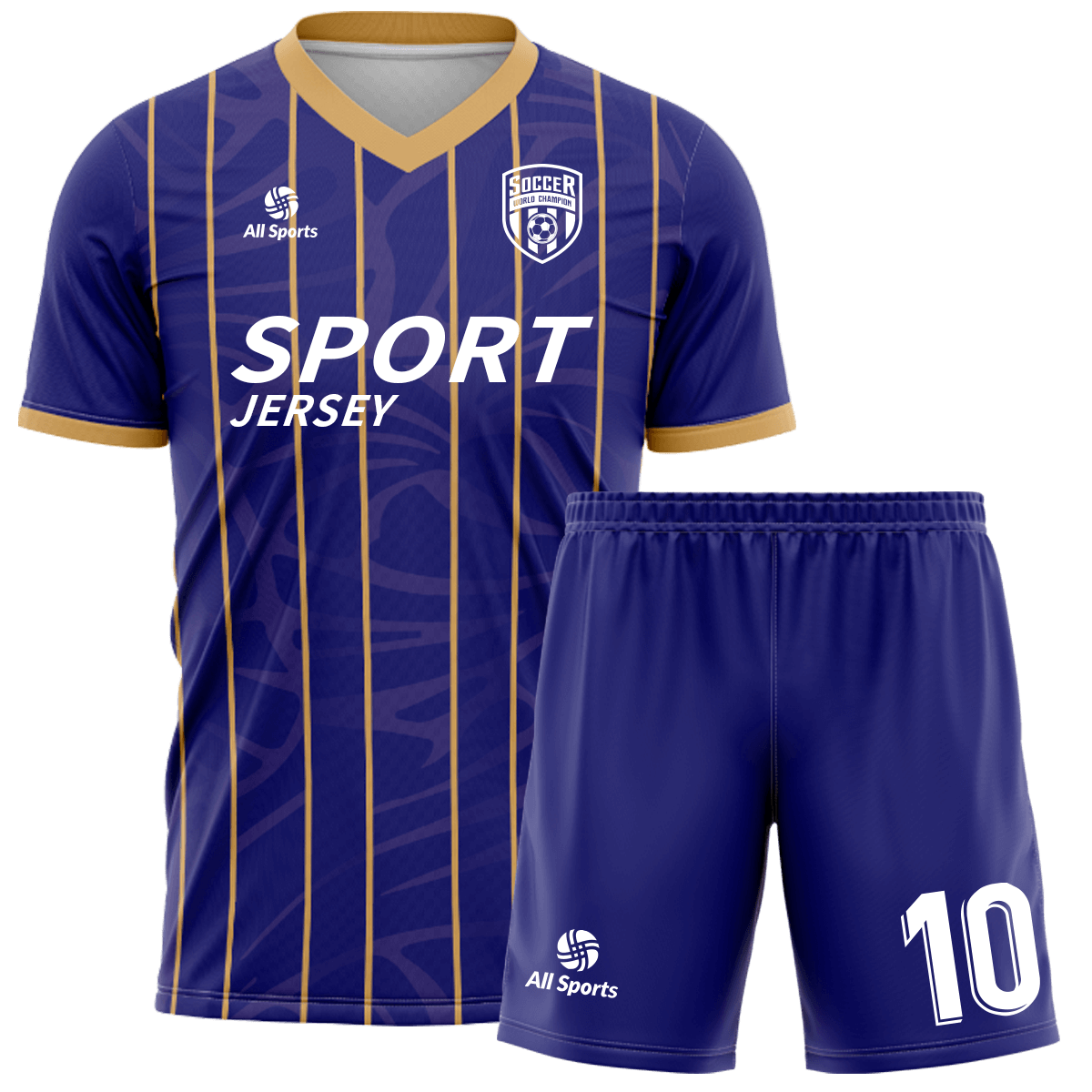 サッカー ユニフォーム 青 上下