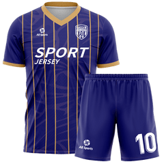 サッカー ユニフォーム 青 上下