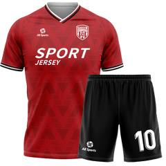 赤 黒 サッカー ユニフォーム 夏季 凉感