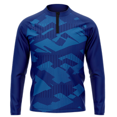 昇華 1/4 ジップ ジャケット 青 ピンストライプ